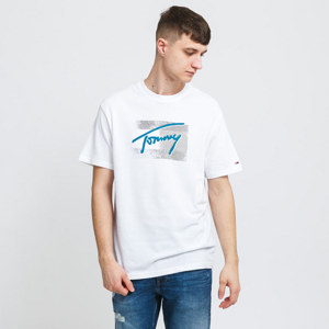 TOMMY JEANS M Faded Flag Script Tee White