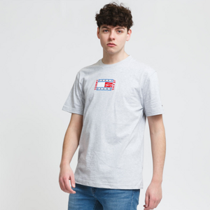 TOMMY JEANS M Timeless Tommy Flag Tee Melage Gray