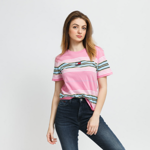 TOMMY JEANS W Regular Center Badge Stripe Tee Pink/ White/ Black/ Yellow/ Blue