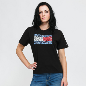TOMMY JEANS W Relaxed Floral Flag Tee Black