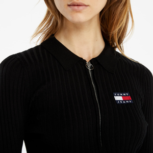 Tommy Jeans Zip Through Sweater Black
