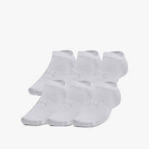 Under Armour Essential No Show 6-Pack White/ White/ Halo Gray
