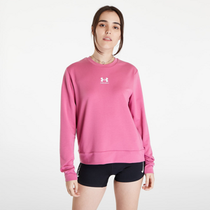 Under Armour Rival Terry Crew Pace Pink/ White