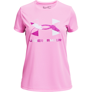 Under Armour Y Tech Graphic Big Logo SS Tee Pink
